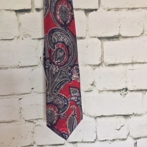 Town Craft Neck Tie Blue, Maroon & Tan Art Deco